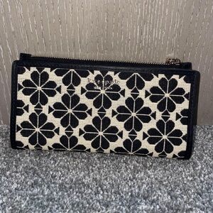 COPY - Kate Spade New York Spade Flower Jacquard Zip Slim Wallet Cream Multi On…